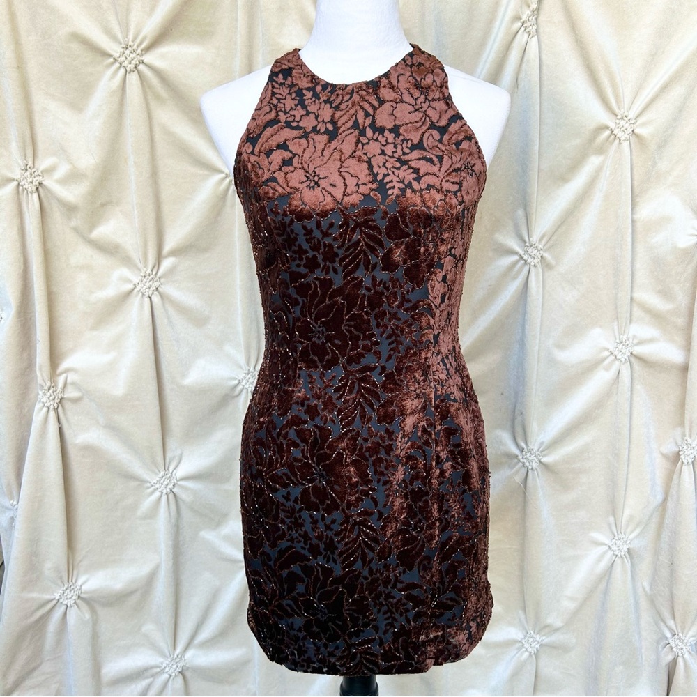 VTG Velvet Burnout Mini Dress